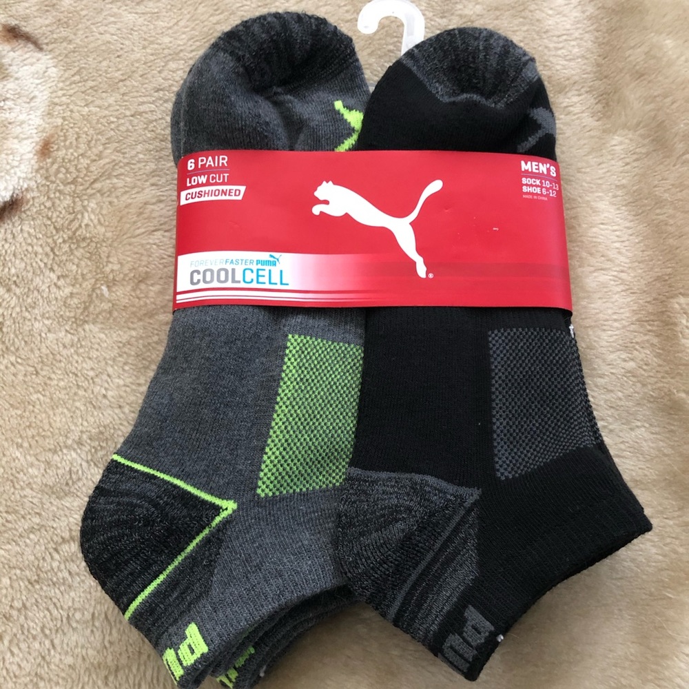 PUMA MEN MEN’S NO SHOW COOL CELL SOCKS 6-PAIR PACK